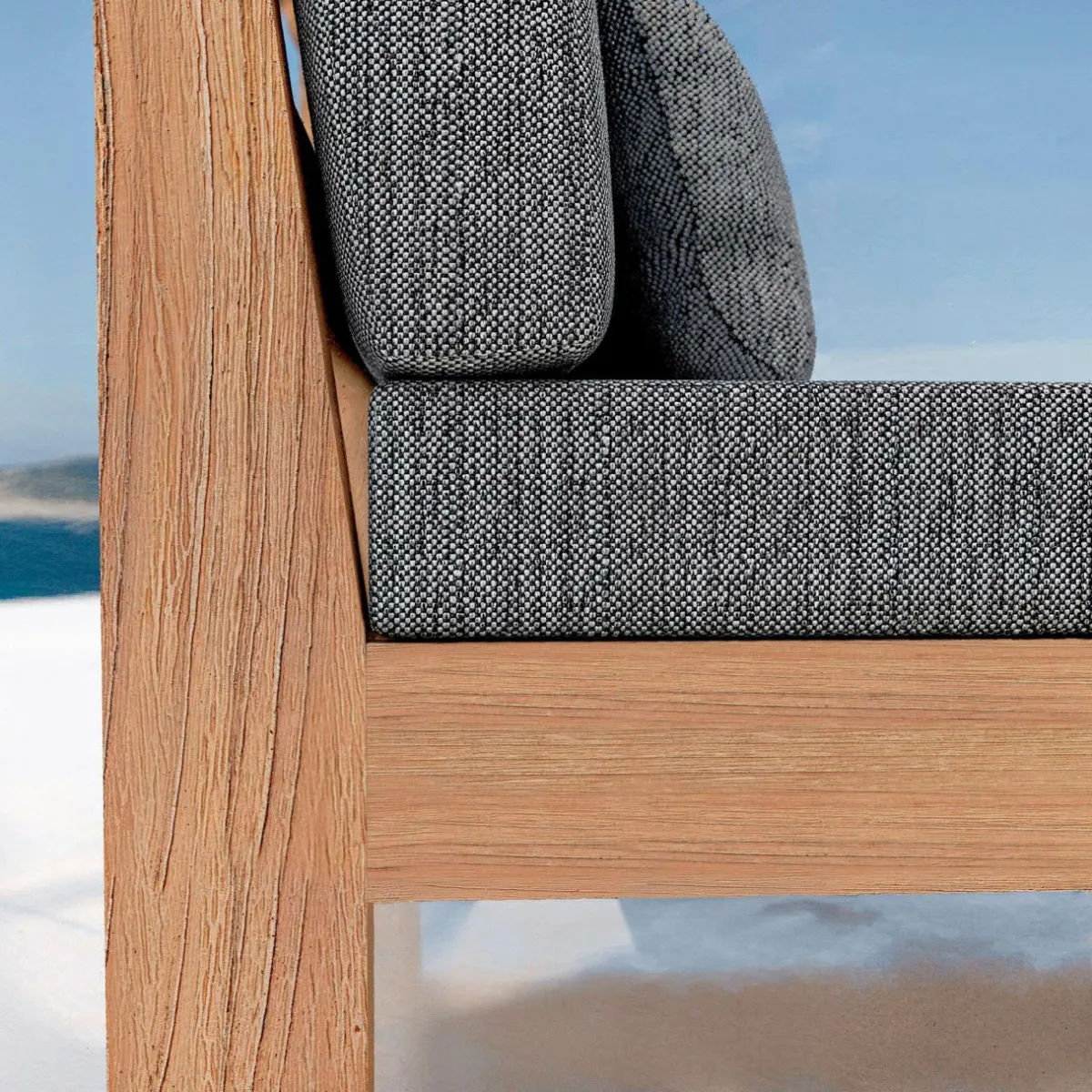 MOBELLIA Fauteuil de jardin bois d'acacia Bornéo Gris Anthracite Sale
