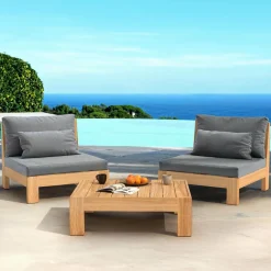 MOBELLIA Fauteuil de jardin bois d'acacia Bornéo Gris Anthracite Sale