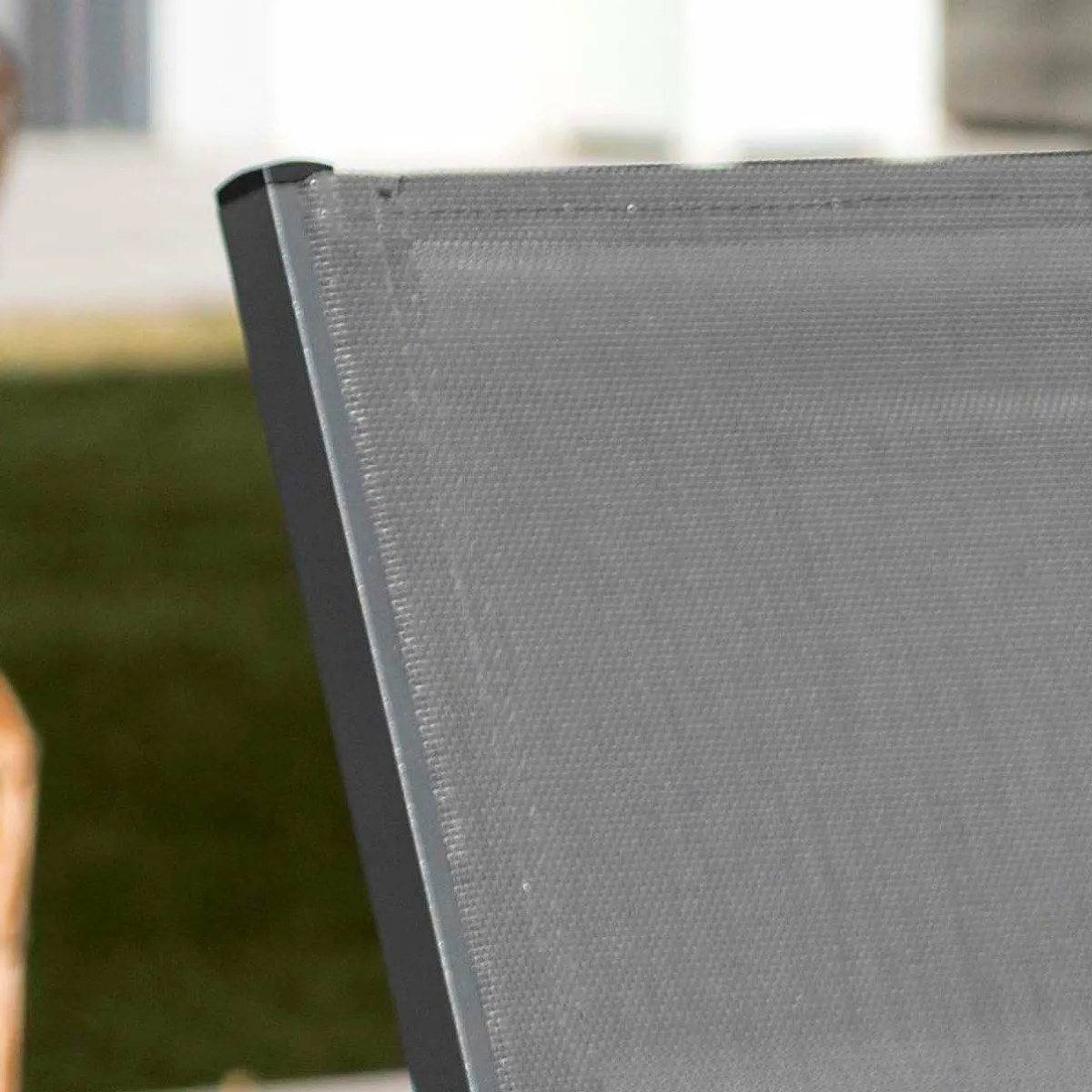MOBELLIA Fauteuil de jardin dossier haut aluminium empilable Murano Gris Anthracite New