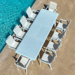 MOBELLIA Fauteuil de jardin empilable aluminium Portofino Blanc Best