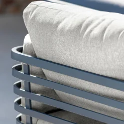 MOBELLIA Fauteuil de jardin en aluminium Monte Carlo Gris anthracite et gris clair Anthracite - Gris Clair Sale