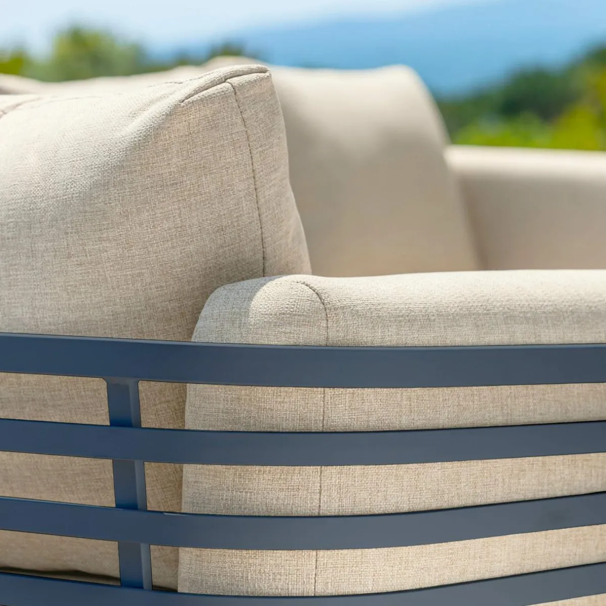 MOBELLIA Fauteuil de jardin en aluminium Monte Carlo Gris anthracite et beige Anthracite - Beige Online