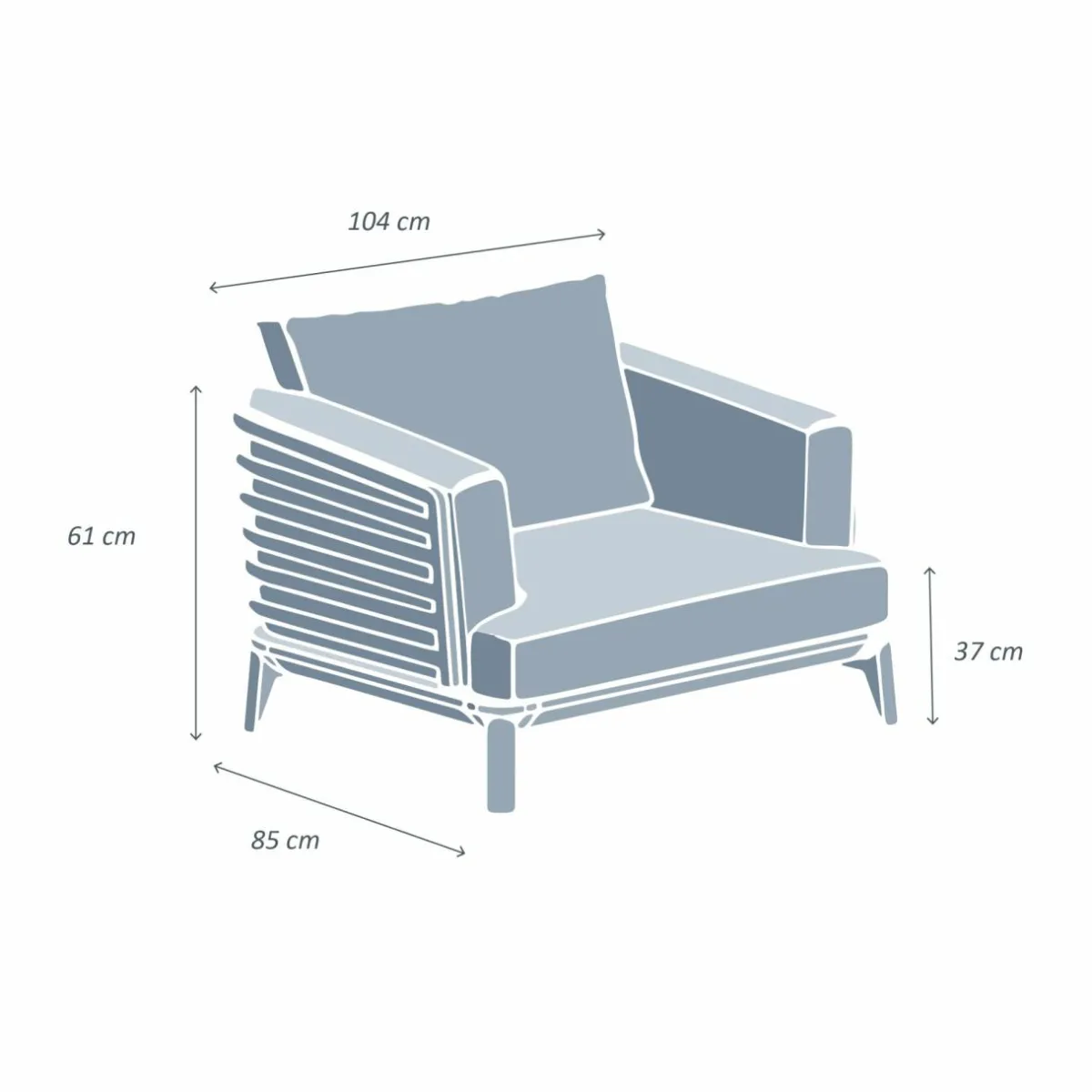 MOBELLIA Fauteuil de jardin en aluminium Monte Carlo Blanc et taupe Blanc - Taupe New