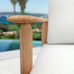 MOBELLIA Fauteuil de jardin en bois teck Java Ecru Online