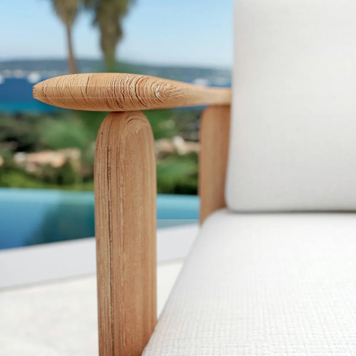 MOBELLIA Fauteuil de jardin en bois teck Java Ecru Online
