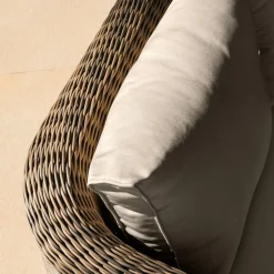 MOBELLIA Fauteuil de jardin en résine tressée Calvi Sépia et taupe Tressé Sepia - Taupe New