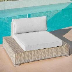 MOBELLIA Fauteuil de jardin en résine tressée Palma Gris Tresse Gris - Gris Outlet