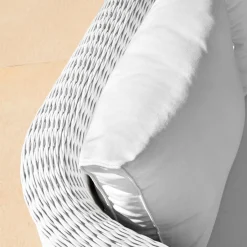 MOBELLIA Fauteuil de jardin en résine tressée Calvi Blanc Tressé Blanc - Blanc Hot
