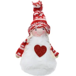 KAEMINGK Fée de Noël à suspendre (H12 cm) Maggie Cœur pailleté Rouge Hot