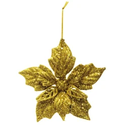 Feeric Lights & Christmas Feuille à suspendre (H12 cm) Poinsettia Or Clearance