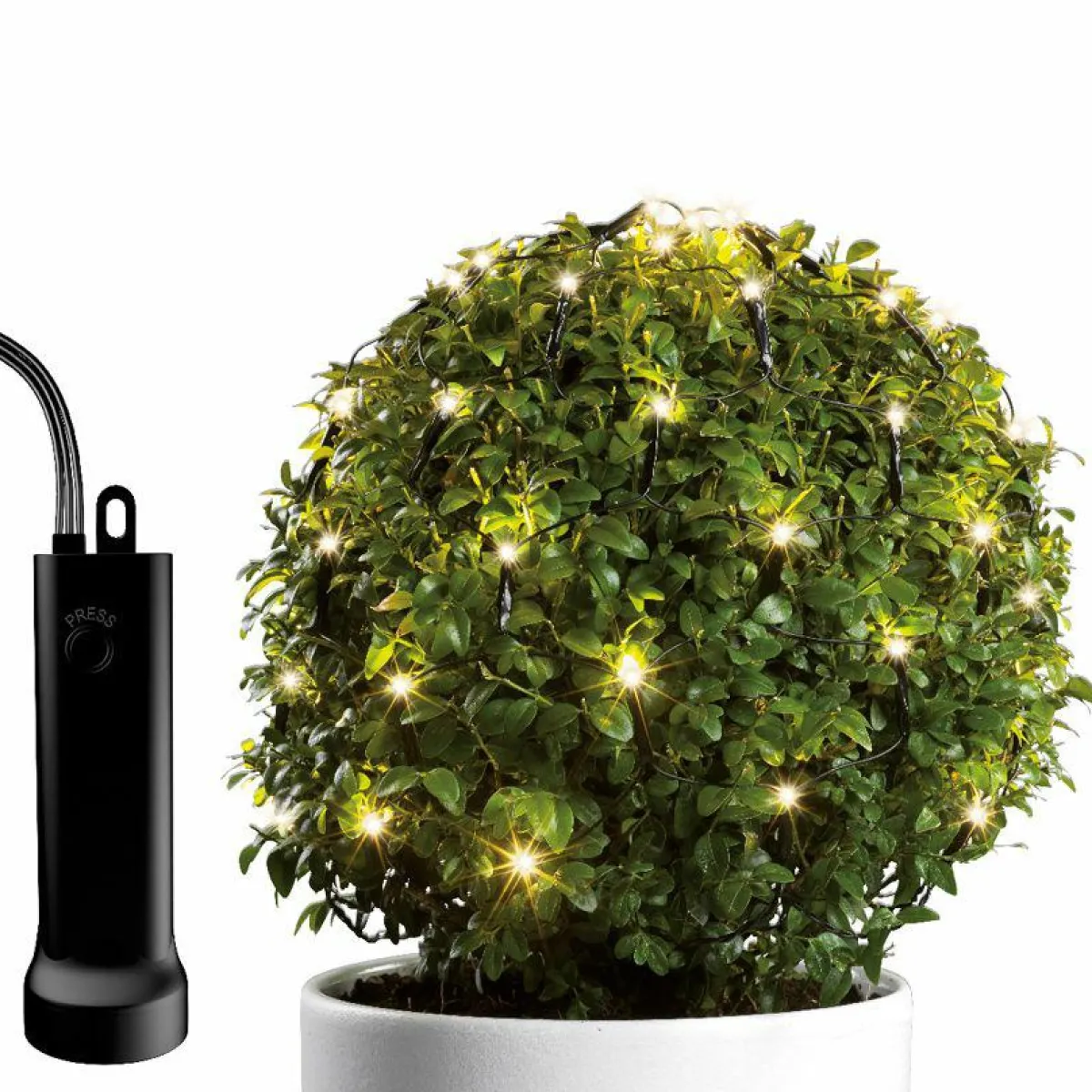 KAEMINGK Filet lumineux à piles D50 cm 84 LED Durawise Blanc chaud New