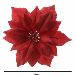 KAEMINGK Fleur décorative sur pince (D24 cm) Bella Rouge New
