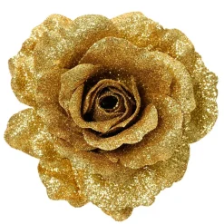 KAEMINGK Fleur décative sur pince (D12 cm) Scintillant Or Best