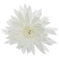 FEERIC LIGHTS Fleur décorative sur pince (D15 cm) Dahlia pailleté Blanc Outlet
