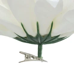 FEERIC LIGHTS Fleur décorative sur pince (D15 cm) Dahlia pailleté Blanc Outlet