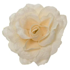 KAEMINGK Fleur décorative sur pince (D12 cm) Scintillant Crème Beige Clearance