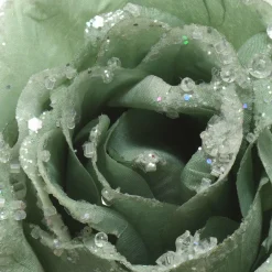 KAEMINGK Fleur décorative sur pince pailletée (D14 cm) Vert sauge Hot
