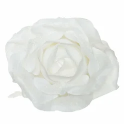 KAEMINGK Fleur de Noël avec crochet (D28 cm) Rosine Blanc