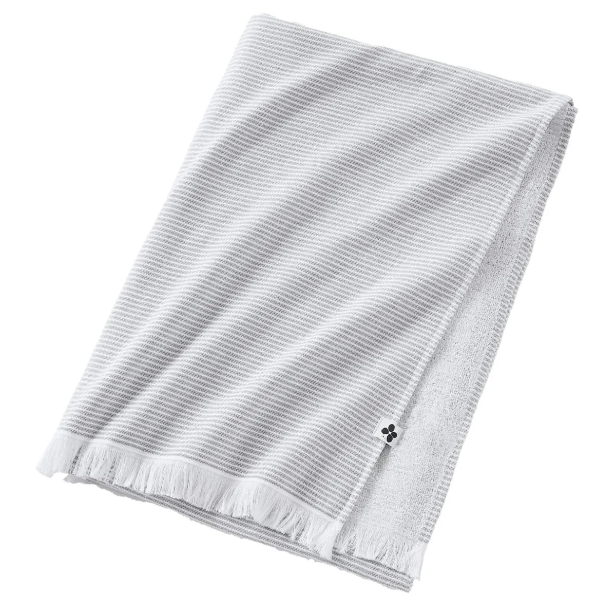 L'effet papillon Fouta coton et éponge (95 x 180 cm) Naël galet Gris Sale