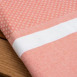 Fouta coton recyclé (100 x 200 cm) Selma Corail Orange Outlet