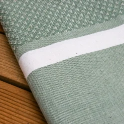 Fouta coton recyclé (100 x 200 cm) Selma Vert kaki Sale