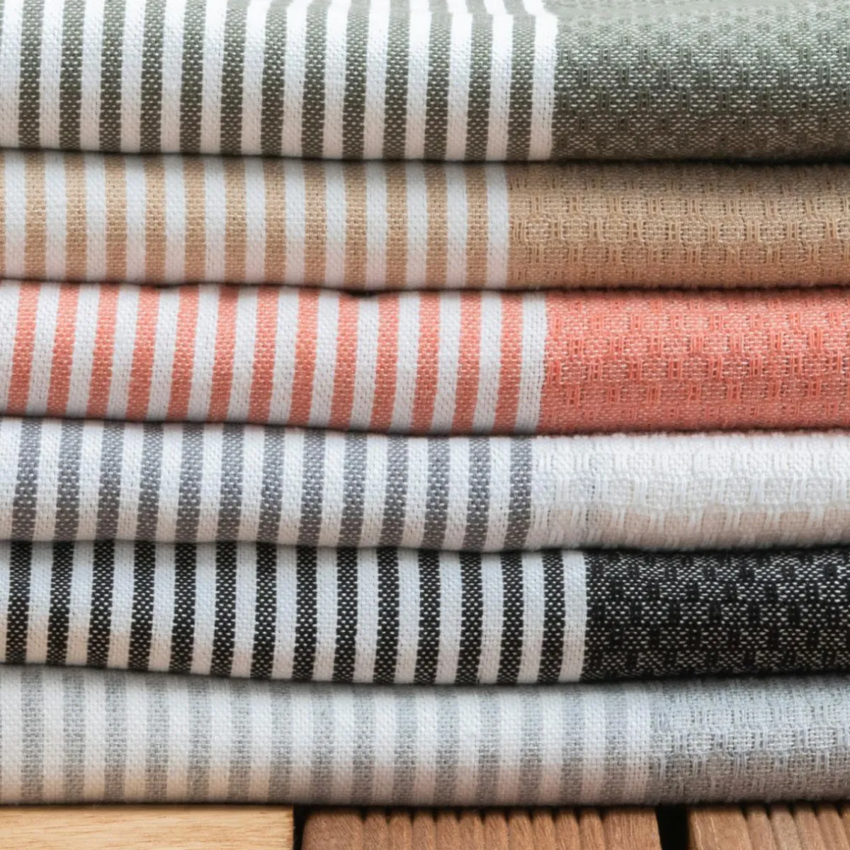 Fouta coton recyclé (100 x 200 cm) Océane Vert kaki
