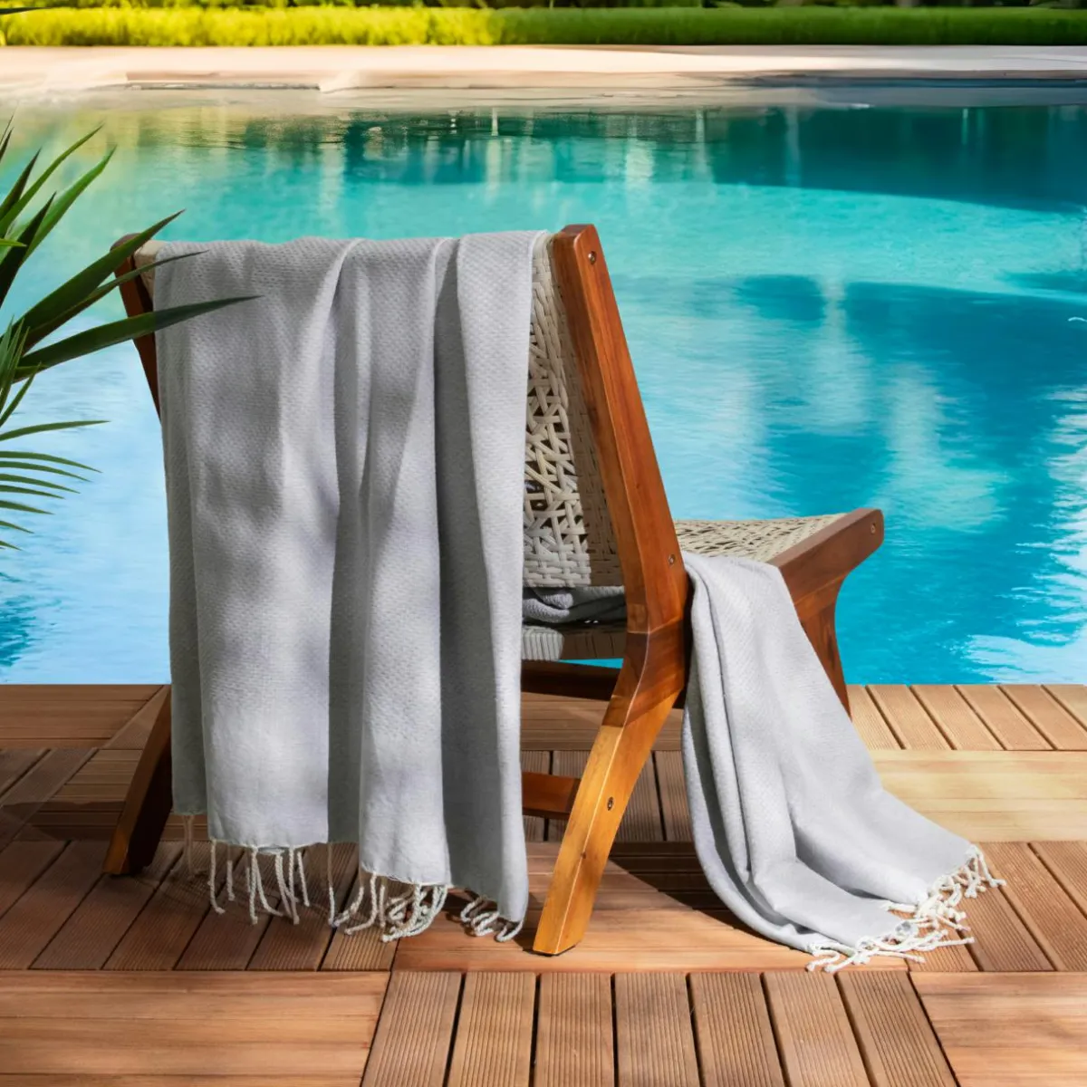 Fouta coton recyclé (200 x 200 cm) Ecume e Gris