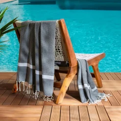 Fouta coton recyclé (100 x 200 cm) Selma e Noir