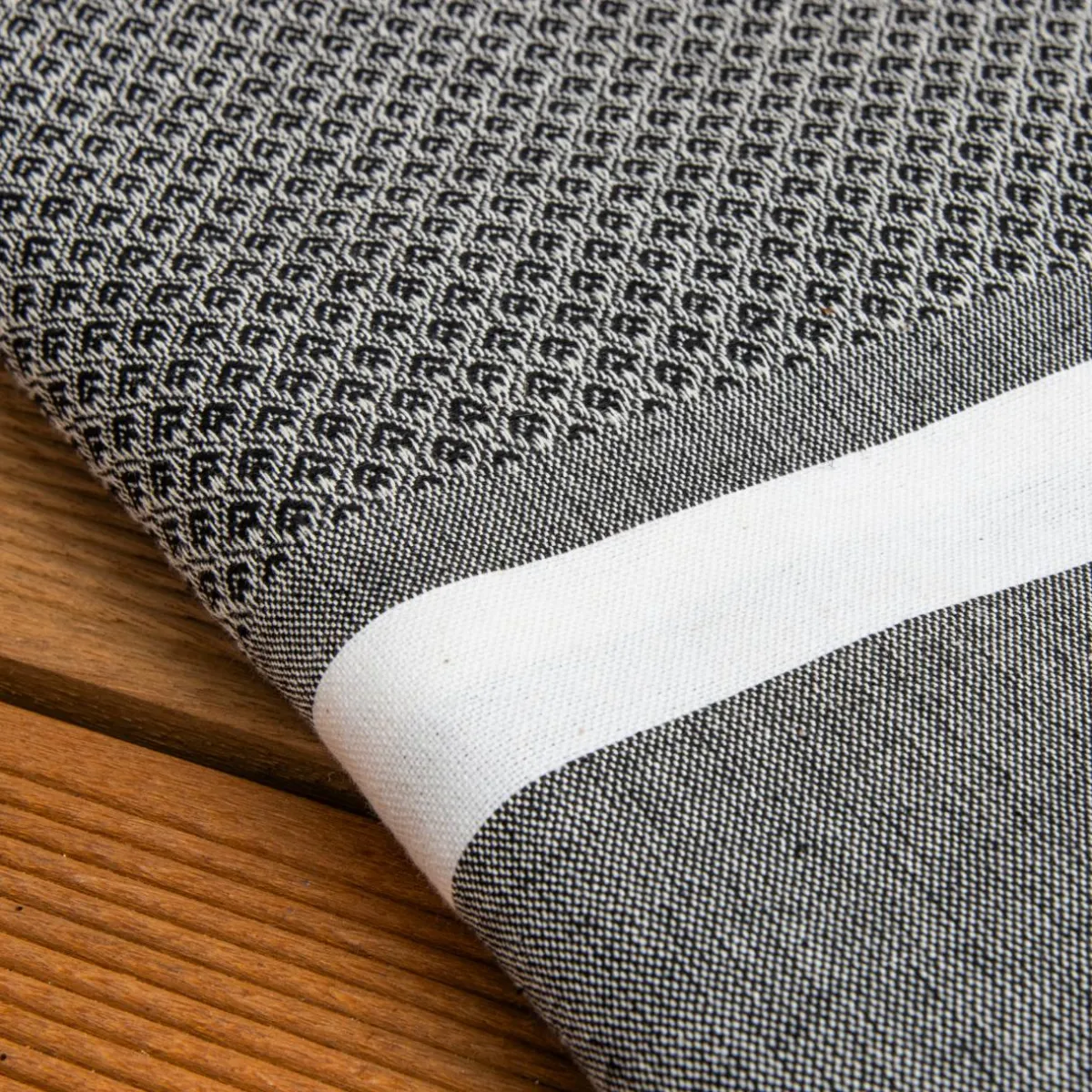 Fouta coton recyclé (100 x 200 cm) Selma e Noir
