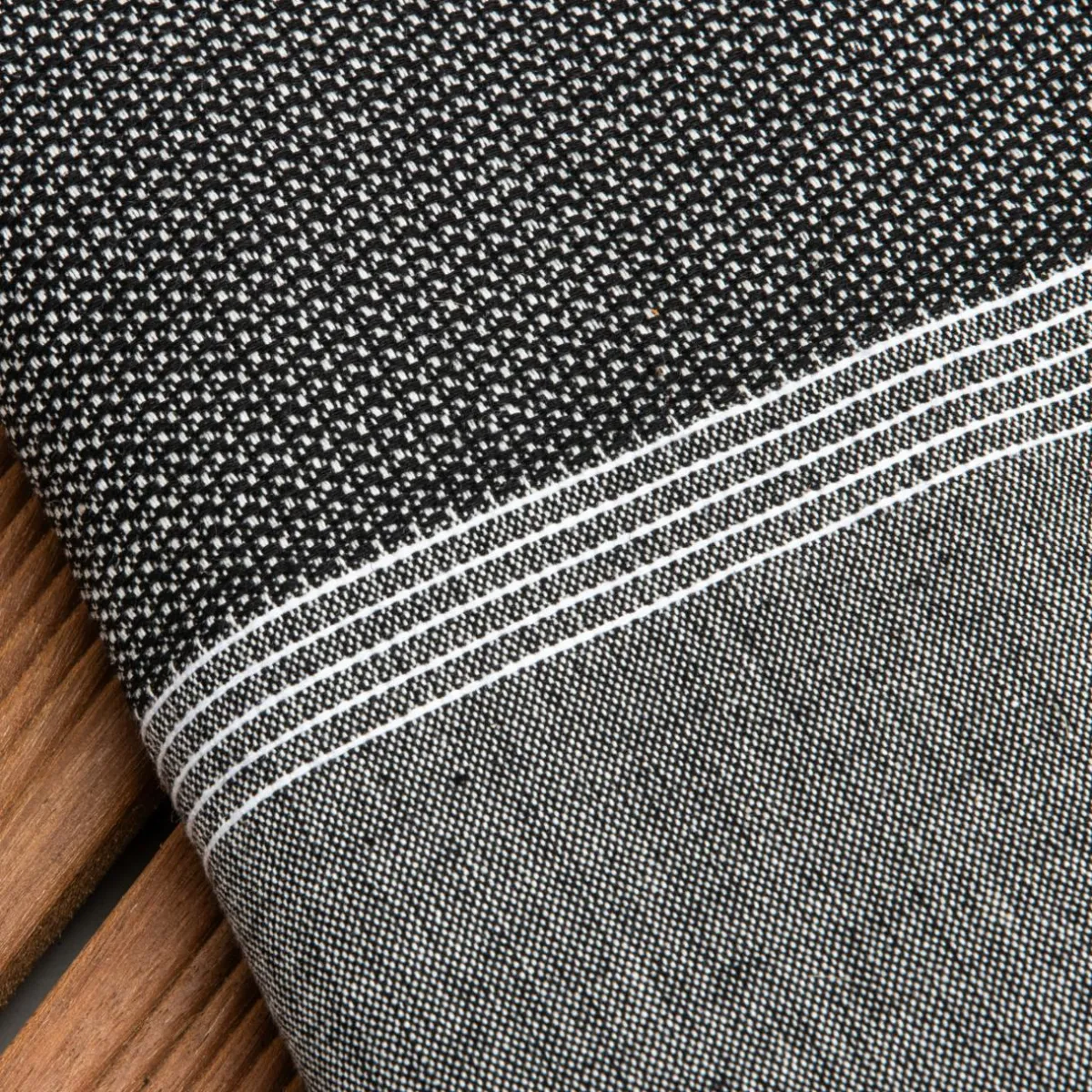 Fouta coton recyclé (100 x 200 cm) Beach e Noir