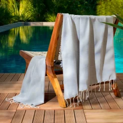 Fouta coton recyclé (100 x 200 cm) Sunshine e Gris Sale