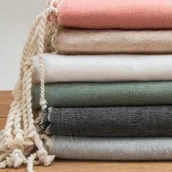 Fouta coton recyclé (100 x 200 cm) Sunshine e Gris Sale