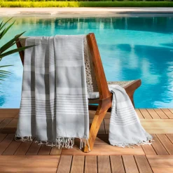 Fouta coton recyclé (200 x 200 cm) Summer e Gris