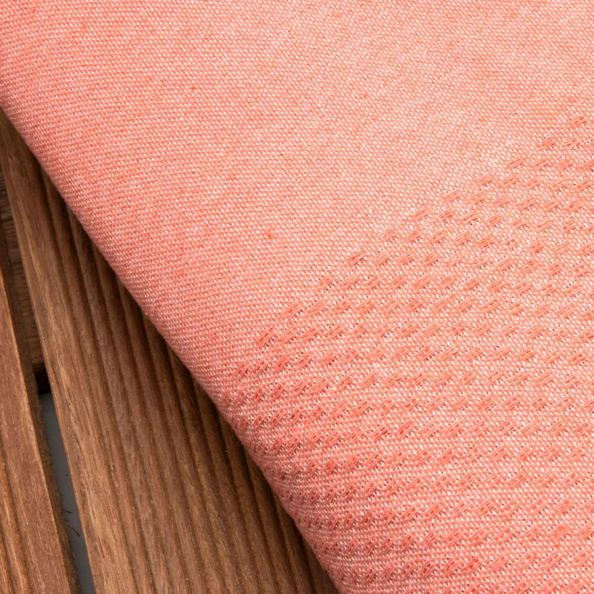Fouta coton recyclé (200 x 200 cm) Ecume Corail Orange Best
