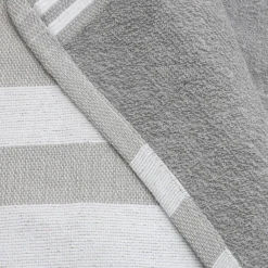 Fouta coton recyclé doublé éponge (100 x 200 cm) Coralia e Gris