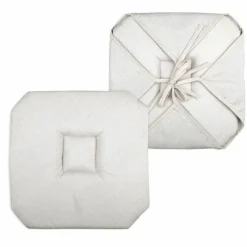 STOF Galette de chaise carrée à rabats (40 x 40 cm) Béa Ecru New