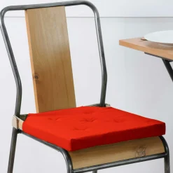 LOVELY CASA Galette de chaise carrée scratch (38 x 38 cm) Duo Rouge Online