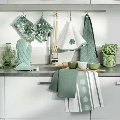 douceur d'intu017drieur Gant et manique coton Ardenia uni Vert sauge Clearance