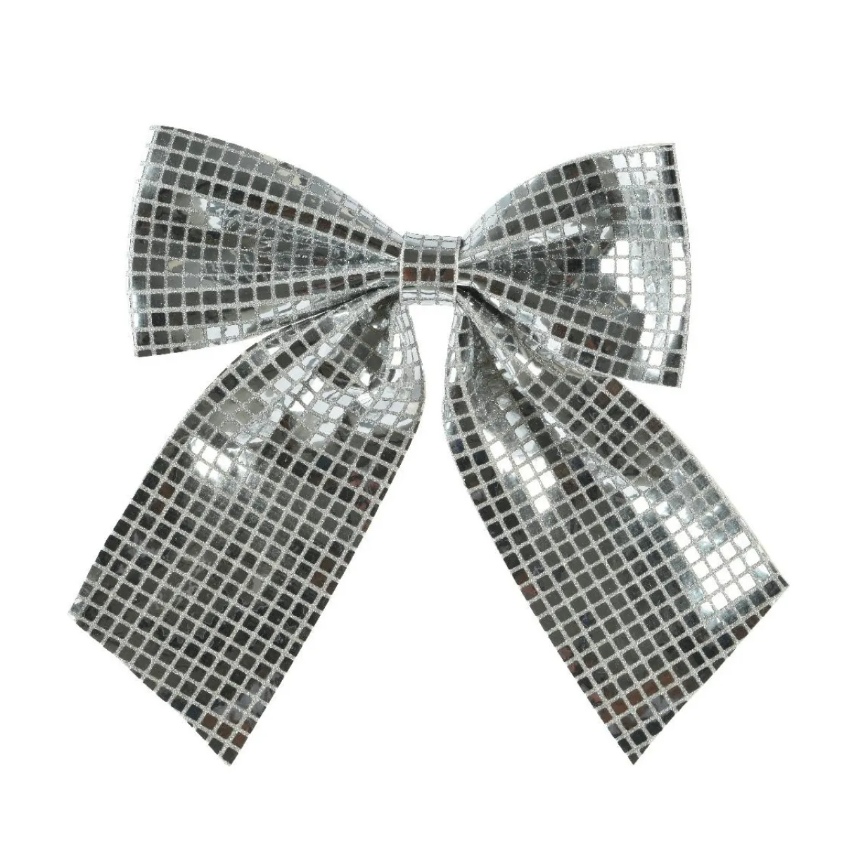 KAEMINGK Grand Noeud de Noël (H34 cm) Disco Argent Hot
