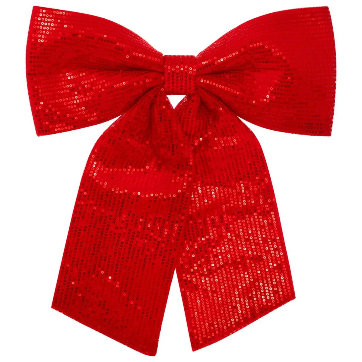 JJA Grand nœud de Noël (H47 cm) Prestige sequins Rouge Hot