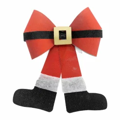 Feeric Lights & Christmas Grand nœud (H30 cm) Père Noël Rouge New