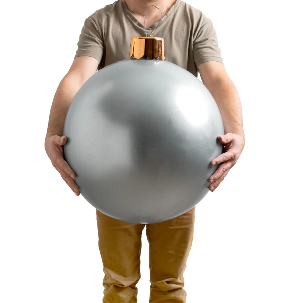 KOOPMAN Grande boule de Noël gonflable (D45 cm) Argent