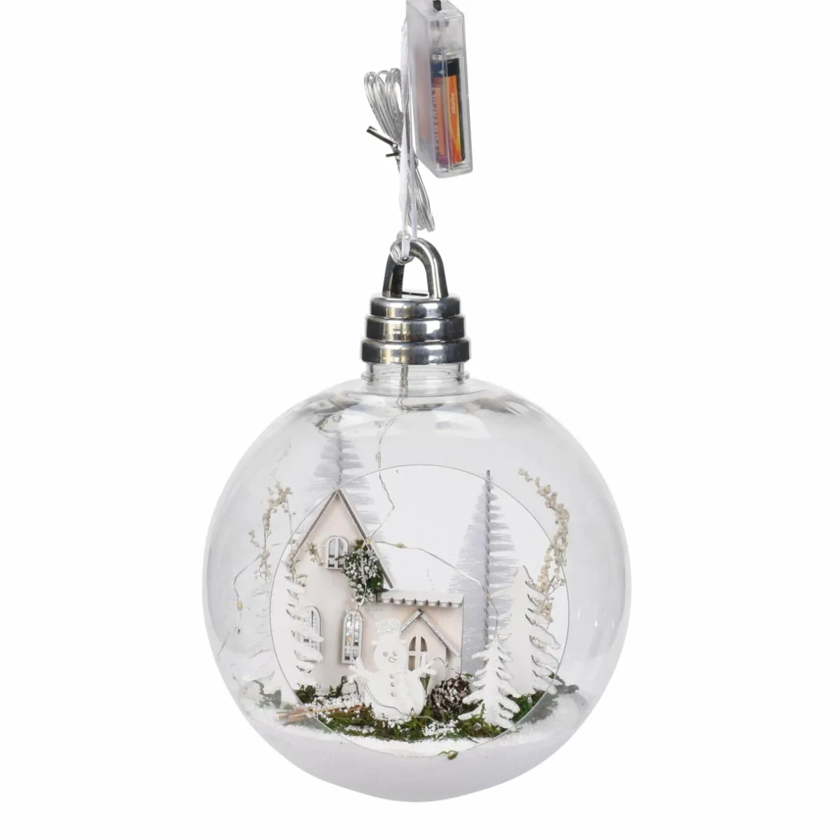 KOOPMAN Grande Boule lumineuse à piles (D20 cm) Maison Blanc chaud Outlet