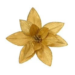 KAEMINGK Grande Poinsettia de Noël sur clip (D30 cm) Velours Or Best