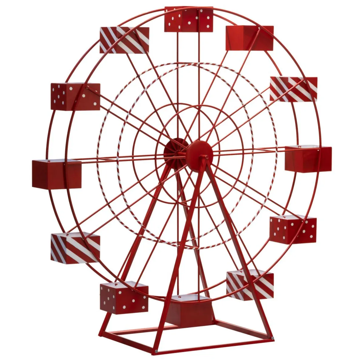 JJA Grande roue en métal Géante (H170 cm) Fête foraine Rouge Best