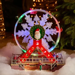 KAEMINGK Grande roue lumineuse et musicale Merry Christmas Outlet