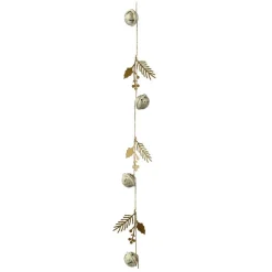 KAEMINGK Guirlande déco en métal (120 cm) Clochettes et houx Beige Sale