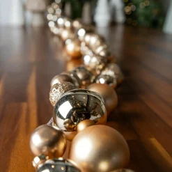 KAEMINGK Guirlande de Noël (180 cm) Boules de Noël Or Clearance