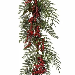 KAEMINGK Guirlande de sapin (180 cm ) Baies enchantées Rouge Hot