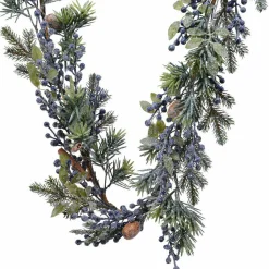 KAEMINGK Guirlande de sapin (180 cm - D20) Garnie Baies es Bleu Outlet